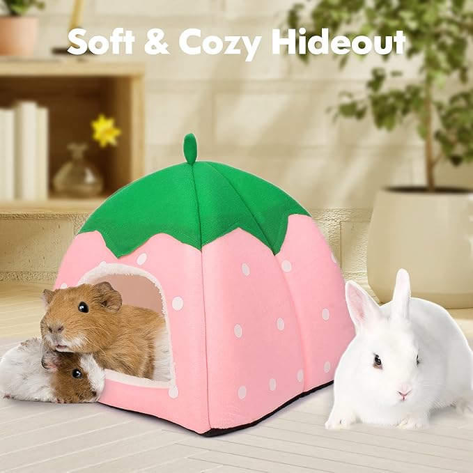Guinea Pig Hideout Bed Rabbit House Cave Accessories Cozy Hide-Out for Bunny Hedgehog Ferret Chinchilla&amp;Other Small Animals