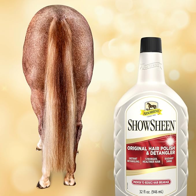 Absorbine ShowSheen Hair Polish &amp; Detangler 32oz Refill Bottle, Horse and Dog Coat, Mane and Tail, Instant Detangling &amp; Reduces Hair Breakage for Healthy Grooming &amp; Radiant Shine