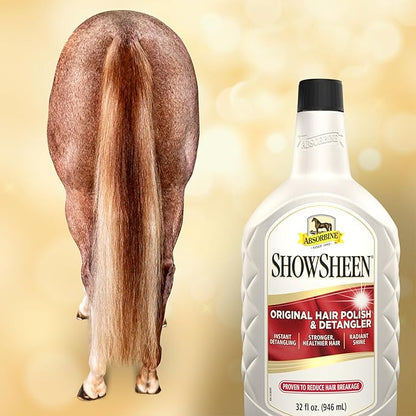 Absorbine ShowSheen Hair Polish &amp; Detangler 32oz Refill Bottle, Horse and Dog Coat, Mane and Tail, Instant Detangling &amp; Reduces Hair Breakage for Healthy Grooming &amp; Radiant Shine