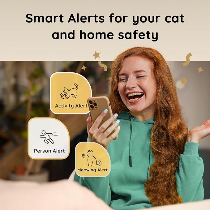 2K Pet Camera Treat Dispenser, AI Photo Album, Dog Camera with 360° Auto Tracking &amp; 5G/2.4G WiFi, 2-Way Talk, Remote Treat Tossing, Motion Alerts for Cats Indoor