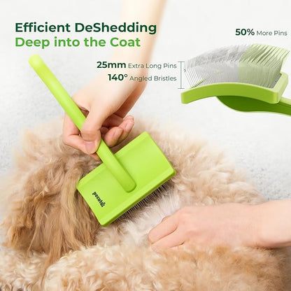 Pecute Slicker Brush for Dogs &amp; Pet Comb, Professional Grooming Dog Brush for Goldendoodles, Poodles, Labradoodles, with Extra Long Soft Pins to Effectively Remove Tangles, Knots and Mats, 2PCS