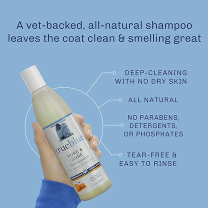 TrueBlue Grapefruit &amp; Chamomile Deodorizing Dog Shampoo – Cleansing Wash, Moisturizing – Toxin Free, Natural Botanical Blend – Tearless – 12 Fl. Oz.