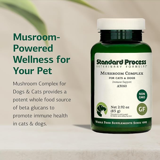 Standard Process Mushroom Complex for Dogs &amp; Cats - Immune Support Supplement with Bovine Colostrum - Lion&