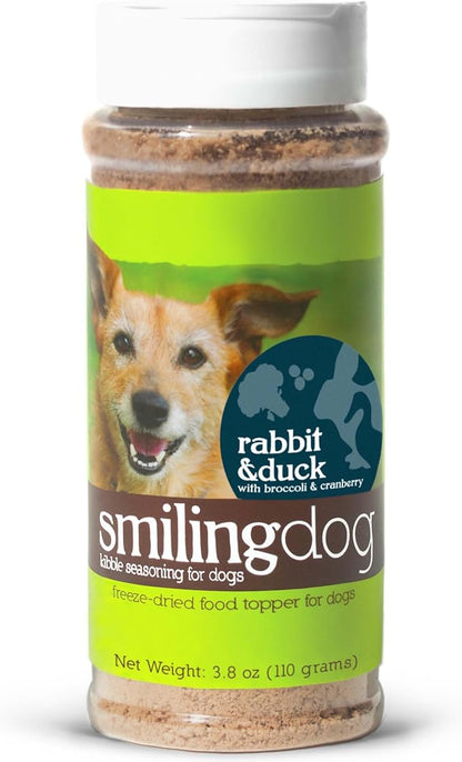 Herbsmith Kibble Seasoning – Freeze Dried Rabbit &amp; Duck – Dog Food Topper for Picky Eaters - 3.8 oz