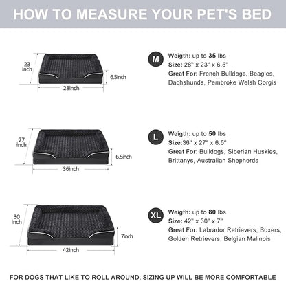 WNPETHOME Dog Beds for Large Sized Dogs, Washable Orthopedic Dog Couch Sofa Bed with Waterproof Lining &amp; Non-Skid Bottom for Pet Sleeping