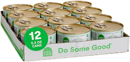 Open Farm Canned Cat Food, Paté for Complete &amp; Balanced Nutrition, Grain-Free and Legume-Free Wet Cat Food, Homestead Turkey Recipe, 5.3oz Cans (Case of 12)