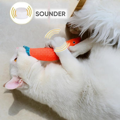 Cat Toys for Indoor Cats, 3 Catnip Fish Kicker with Little Bell Sound and Bonus Rope Toy, Soft and Durable Interactive Cat Fish for Kitten Exercise, Teething, and Play