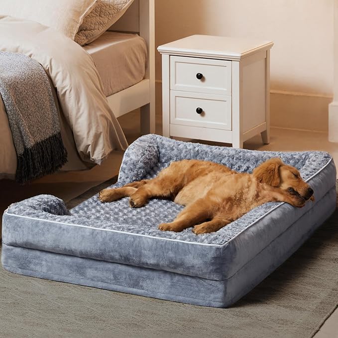WNPETHOME Dog Beds for Large Sized Dogs, Washable Orthopedic Dog Couch Sofa Bed with Waterproof Lining &amp; Non-Skid Bottom for Pet Sleeping