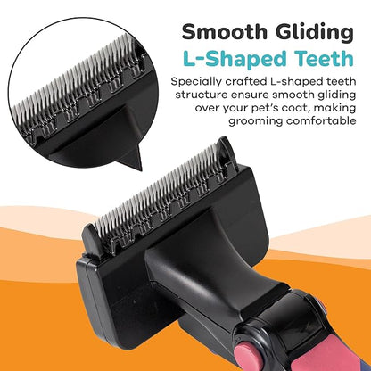 Deshedding Dog Brush for Long Hair (Small,Pink) – Gentle Deshedding tool for Dogs &amp; Cats – Reduces shedding, without damaging topcoat. Removes Loose Fur &amp; Dead Undercoat.