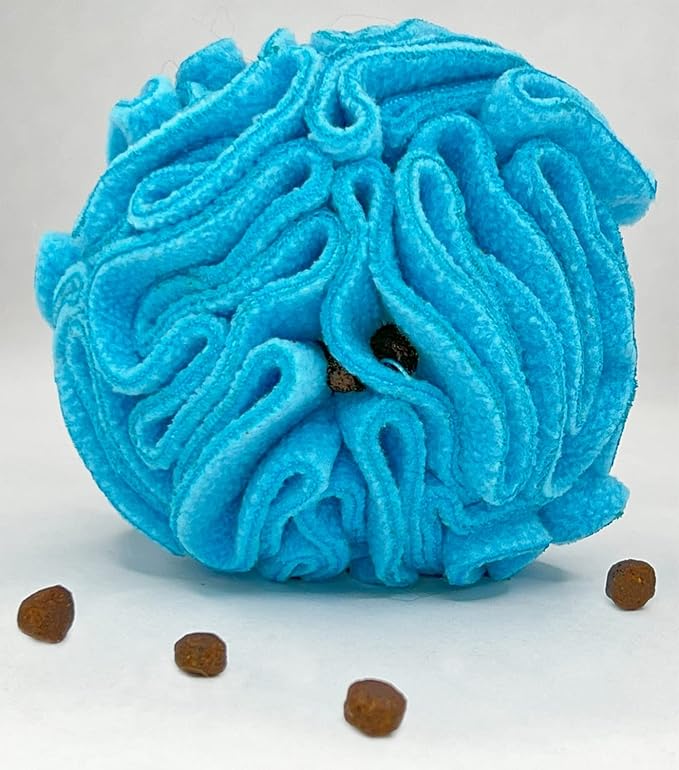 Puppy and Small Breed Snuffle Interactive Foraging Dog Puzzle Ball Toy Blue Small