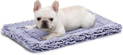 Stoutwool Indestructible Dog Bed - Fluffy Chew Proof Dog Crate Pad - Tough Kennel Pad for Aggressive Chewers - Washable, Ideal for Medium Breeds &amp; Fits 30-Inch Crate - 29"x18", Jacaranda