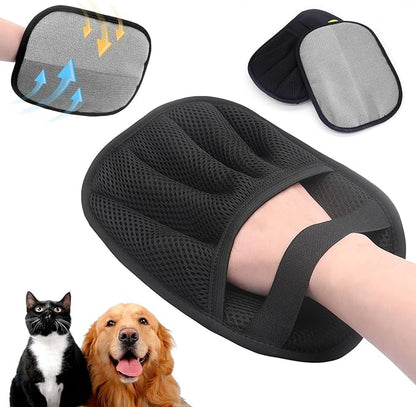 2025 New Upgraded Electrostatic Pet Hair Removal Gloves - Reusable Cat Hair Remover &amp; Dog Hair Removal Mitt with Elastic Cuff &amp; Finger Loops for Furniture, Bedding, Car (1pcs)