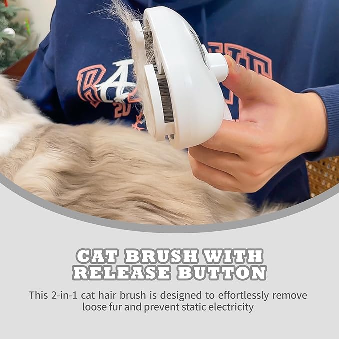 3-in-1 Steam Brush for Cats &amp; Dogs – Hair Removal Comb with One-Click Release &amp; Water Spray – Grooming Brush for Shedding, Long/Short Hair