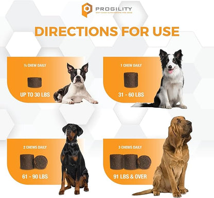 Nootie Progility Hip &amp; Joint Supplement for Dogs, Dog Joint Support with Glucosamine and Chondroitin, 90 Count