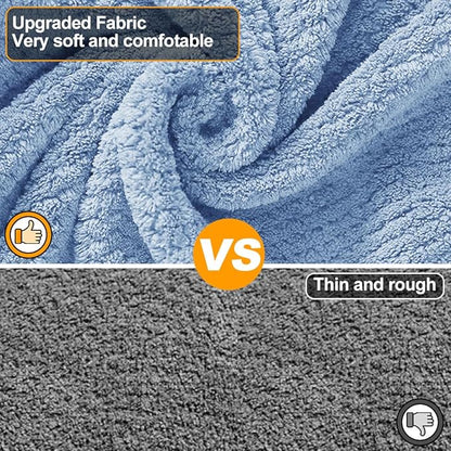 Giant Dog Bath Bubble, Quick Drying Super Absorbent Used for After Bathing, Warm Dog Towels, Adjustable Hoodies and Belts for Pet Dogs Bath Clothes Products (Blue Jacquard, 6XL)