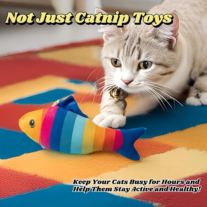 Catnip Toys for Indoor Cats - 6 Pack Organic Plush Kicker Toys, Bite-Resistant Cute Funny Toys for Play &amp; Enrichment from Kittens to Senior Cats