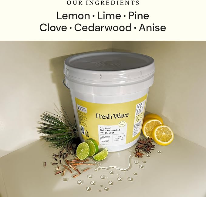 Fresh Wave Odor Removing Gel Bucket, 15.5 lb. (248 oz.) | Lemon Scent Refill | Odor Absorbers for Home | Safer Odor Relief | Natural Plant-Based Odor Eliminator | For Cooking, Trash &amp; Pets