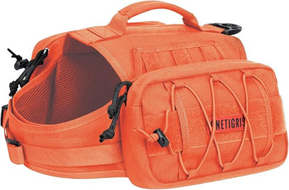ONETIGRIS Dog Backpack MAMMOTH for Medium &amp; Large Dogs, Nylon Backpack for Dogs Tactical Pet Backpack with Side Pockets for Hiking Walking Training Running