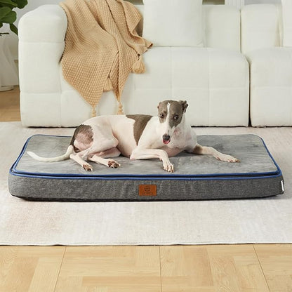 Memory Foam Large Dog Bed - 4” Thick Orthopedic Beds for Large Dogs - Waterproof Dog Bed with Removable Washable Cover &amp; Wrap-Around Zipper - Ultimate Comfort and Easy Maintenance