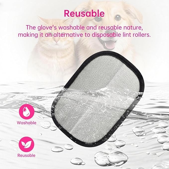 2Pcs Pet Hair Removal Gloves for Dogs and Cats, 2025 Upgraded Electrostatic Magic Hair Remover Glove,Reusable for Couch, Car Seat, Clothing, Carpet, Furniture &amp; Bed Sheets(Brown)