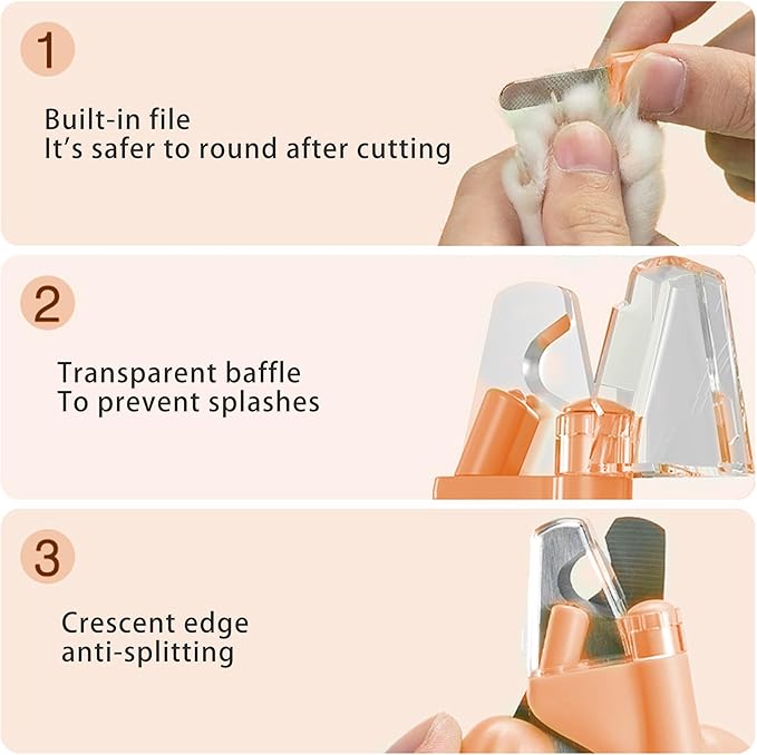 Cactus Shaped Cat Nail Clippers - Durable, Ergonomic Pet Grooming Tool for Cats &amp; Kittens - Safe, Sharp, and Comfortable Claw Trimmer(Orange)