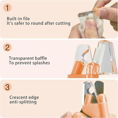 Cactus Shaped Cat Nail Clippers - Durable, Ergonomic Pet Grooming Tool for Cats &amp; Kittens - Safe, Sharp, and Comfortable Claw Trimmer(Orange)