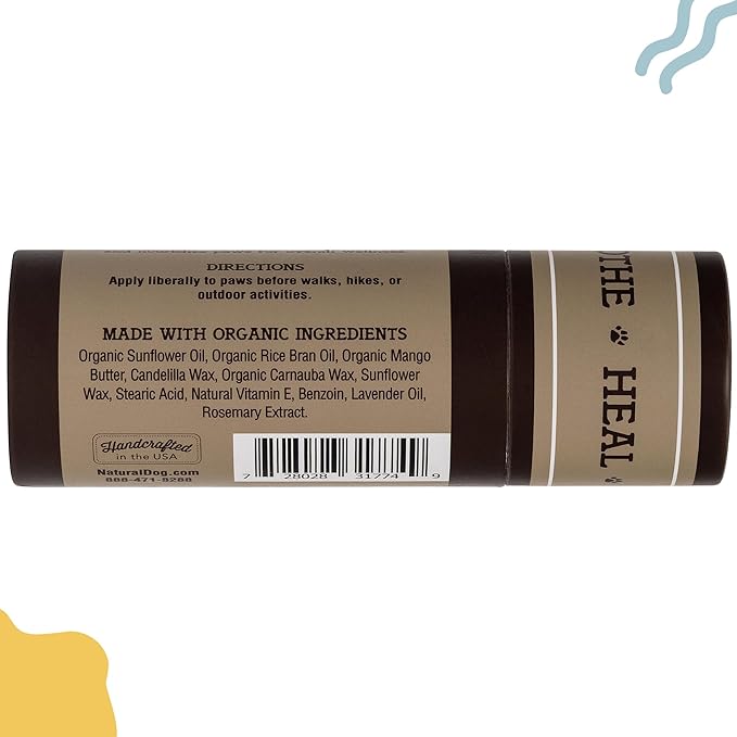 Natural Dog Company PawTection Balm for Dogs, Dog Paw Protector, Moisturizing Dog Paw Balm for Dry, Cracked Pad, Protects Paw from Extreme Weather, Paw Lotion for Allergies &amp; Itching (2 oz Stick)