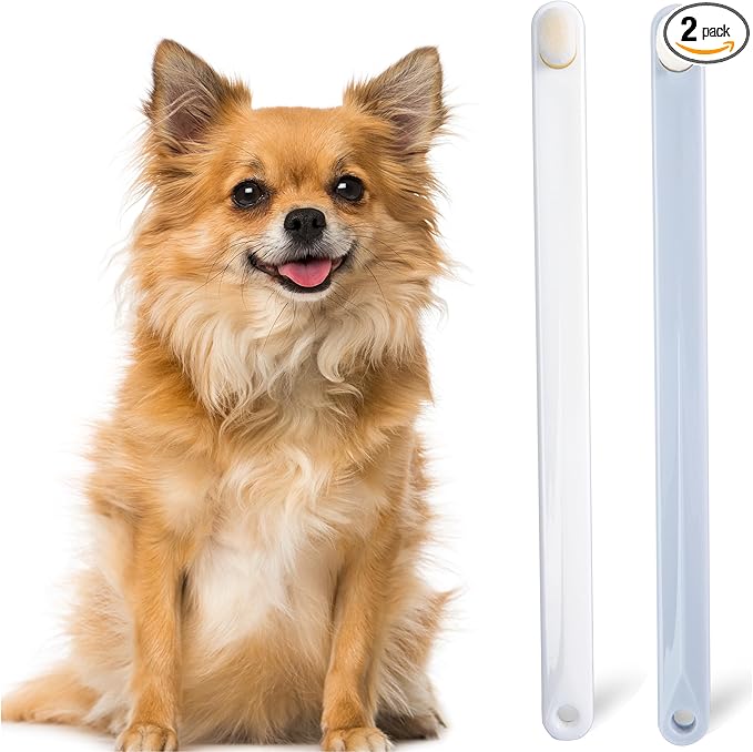 Small Dog Toothbrush, Cat &amp; Puppy Tooth Brushing Kit, Ultra Soft &amp; Mini Head Teeth Brush for Kitten &amp; Tiny Pet, Doggy Toothbrushes Deep Dental Clean, 2 PCS, Graywhite