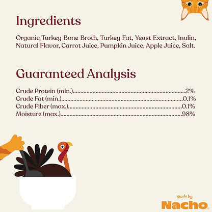 Made by Nacho Bone Broth Cat Food Topper for Hydration and Picky Eaters - Add Protein and Flavor to Your Dry Cat Food – Supports Optimal Nutrition, Digestion, Skin &amp; Coat 11 oz. (Pack of 4), Turkey