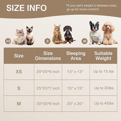 MEWOOFUN Cat Bed, Washable Beds for Indoor Cats, Cute Donut Bed Fluffy Pet Bed with Non-Slip Bottom, Calming Round Bed for Puppy and Kitten (Grey)