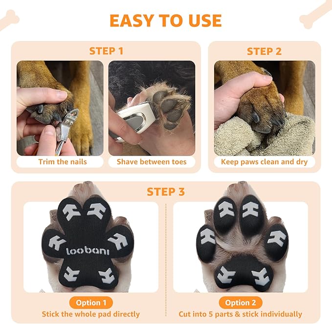 Loobani Paw Pads for Dogs Traction: Anti Slip Dog Paw Grippers for Senior Dogs Walking on Hardwood Slippery Floors - Dog Paw Protector Stickers for Prevent Licking &amp; Wound Care, Easy Using