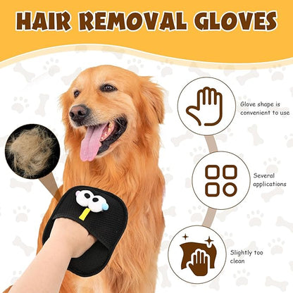 Electrostatic Pet Hair Remover, Pet Hair Remover Tool for Cats &amp; Dogs, Cleaning Gloves for Carpet, Couch, Furniture, Car Seat, Double-Sided, Reusable, Washable (1 PCS)