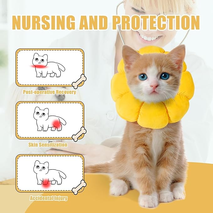 HOMBYS Soft Dog Cone for Dogs and Cats, Cute &amp; Fluffy Flower Shape for Claming, Adjustable Dog Collar Alternative After Surgery, Protective Elizabethan Collar for Dogs Recovery &amp; Stop Licking, L