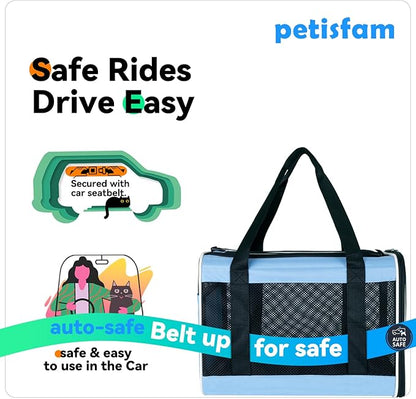 petisfam Soft Pet Carrier for Large and Medium Cats, 2 Kitties, Small Dogs. Easy to Get Cat in, Great for Cats That Don&