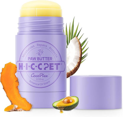 HICC PET Dog Paw Balm 0.53 oz for Dogs &amp; Cats, Soothing Paw Balm Dogs Lick Safe, Moisturizing and Healing Dry Cracked Paws Cat Paw Balm, All-Natural Paw Wax for Dogs, Improves Rough Paws Relieves Odor