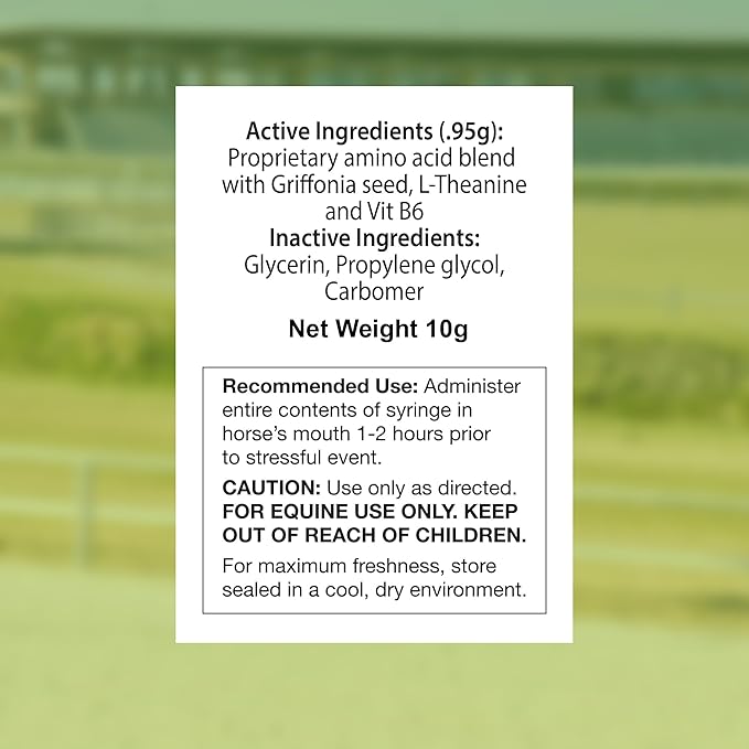 SynChill AF Calming Gel for Nervous Horses - Single Serving - Advanced Formula with L-Theanine, Increased Potency, 100% Natural Supplement, Disposition &amp; Confidence Support for Horses - 25 Pack