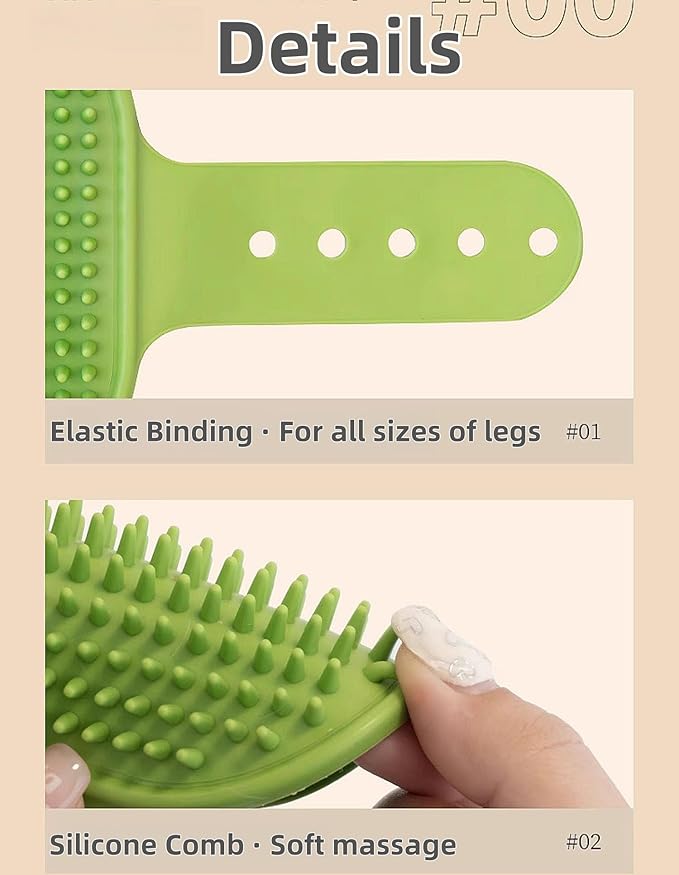 4-Pack Silicone Cat Brush Set, Pet Scratcher and Massager – Adjustable Pet Deshedding Brush, Bath Brush for Cats and Dogs, Suitable for Furniture Legs &amp; Corners (4PCS (2 Yellow + 2 Green))