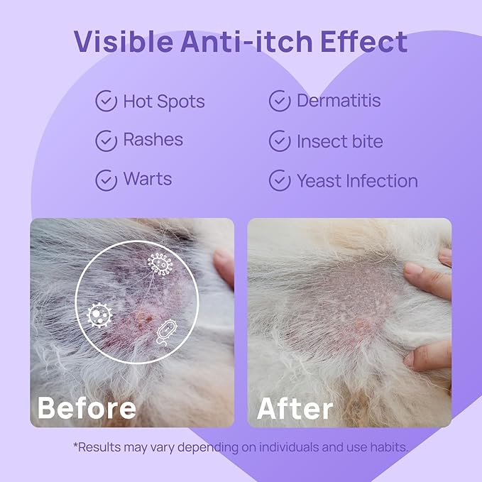 HICC PET Dog Hot Spot Treatment Spray, Itch Relief for Dog Care&amp; Cat Care, 2X Strength for Dog Wound Care, Alleviate Dry Itchy Skin, Allergies, Inflammation, Dog Skin Irritation Treatment, 10 fl oz