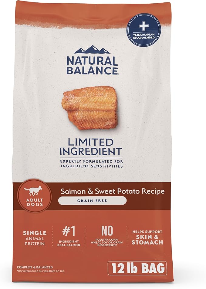 Natural Balance Limited Ingredient Adult Grain-Free Dry Dog Food, Salmon &amp; Sweet Potato Recipe, 12 Pound (Pack of 1)