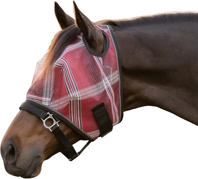 Kensington Fly Mask w/Web Trim Dual Ear Opening &amp; Forelock Freedom Size: L-Avg Color: 165 - Merlot
