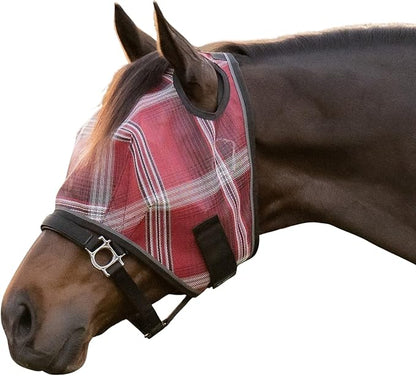 Kensington Fly Mask w/Web Trim Dual Ear Opening &amp; Forelock Freedom Size: L-Avg Color: 165 - Merlot