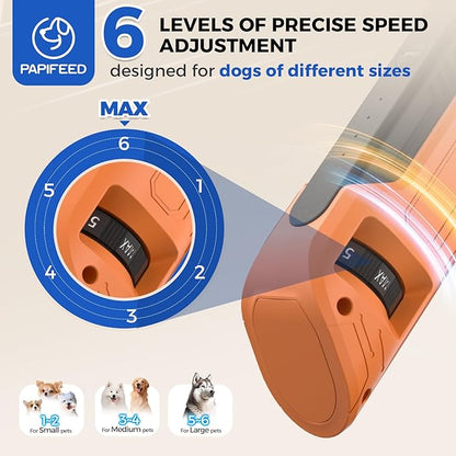 PAPIFEED High Torque Dog Nail Grinder Quiet - 6-Speed Adjustable Pet Nail Trimmer with 2 LED Lights &amp; Dust-Proof Cover, Powerful Motor for Large/Medium/Small Dogs &amp; Cats, Rechargeable - Orange Kit