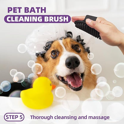 Dog Brush for Shedding, 7 PCS Dog Grooming Brush Kit Including Undercoat Rake, Slicker Brush, Dematting Comb, Nail Clipper, Bath Brush for Long &amp; Short Haired Dogs, Cats - Purple