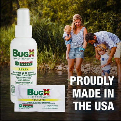 CoreTex Bug X FR DEET-Free Insect Repellent Spray - 4oz Bottle of Natural Geranium Oil to Protect Against Mosquitoes, Flies &amp; Fleas - Travel Size Bug Repellent Spray Bottle