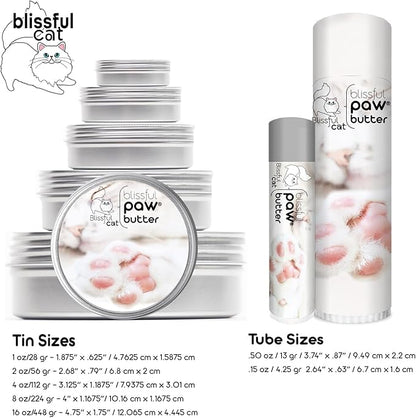 The Blissful Cat Paw Butter, Moisturizer for Dry Paw Pads, Softens and Protects a Rough Paw, Versatile, Lick-Safe Cat Paw Balm, 0.50 oz.
