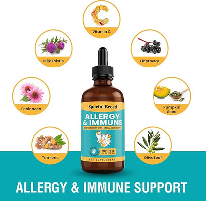 Special Breed Allergy &amp; Immune with Elderberry, Allergy Relief for Cats and Dogs, Anti Itch Treatment, Relief for Pet Allergies, Immune Support for Cat or Dog, 4 oz