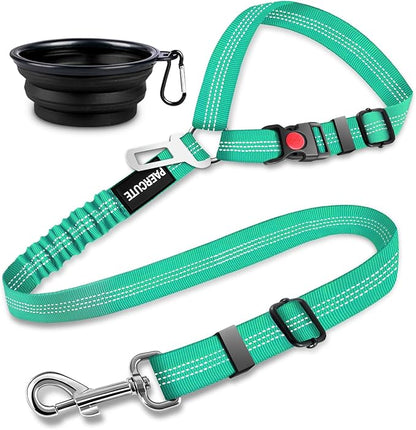 2 Piece Set Retractable Dog Car Seatbelts - Adjustable Pet Seat Belt for Vehicle Headrest Restraint - Heavy Duty &amp; Elastic &amp; Durable Car Harness