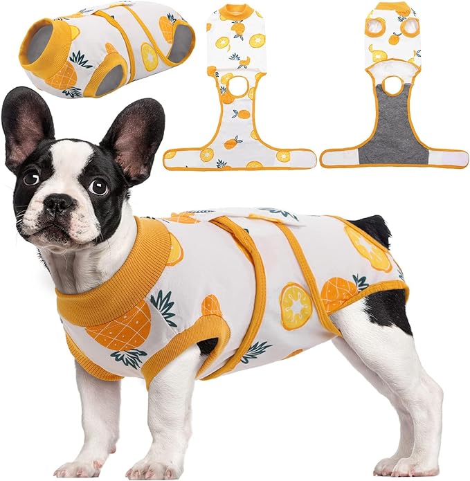 Kuoser Recovery Suit for Dogs Cats After Surgery, Professional Pet Recovery Shirt Dog Abdominal Wounds Bandages, Substitute E-Collar &amp; Cone,Prevent Licking Dog Onesies Pet Surgery Recovery Suit