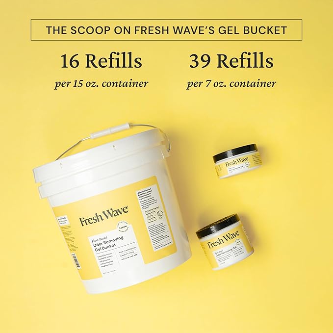 Fresh Wave Odor Removing Gel Bucket, 15.5 lb. (248 oz.) | Lemon Scent Refill | Odor Absorbers for Home | Safer Odor Relief | Natural Plant-Based Odor Eliminator | For Cooking, Trash &amp; Pets