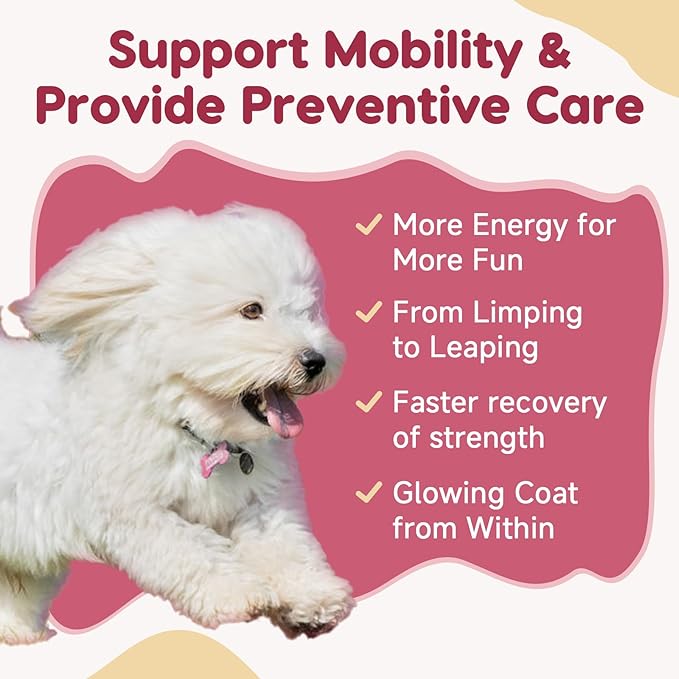 Glucosamine for Dogs - Joint Supplement for Dogs with Chondroitin, MSM, Omega 3, Hemp, Turmeric for Dog Joint Pain Relief, Dog Joint Supplement with Calcium Support Cartilage &amp; Bone Health, 180 Chews